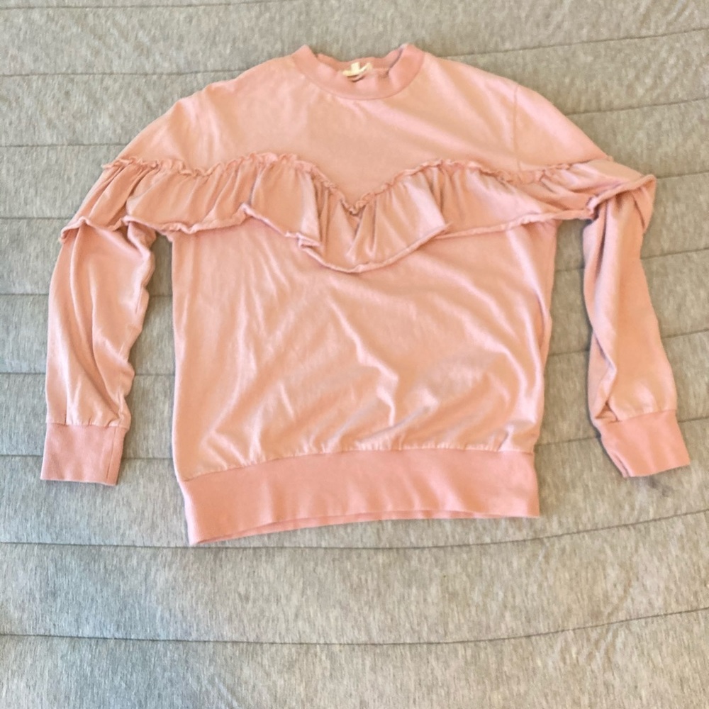 Pink Ruffle Sweatshirt